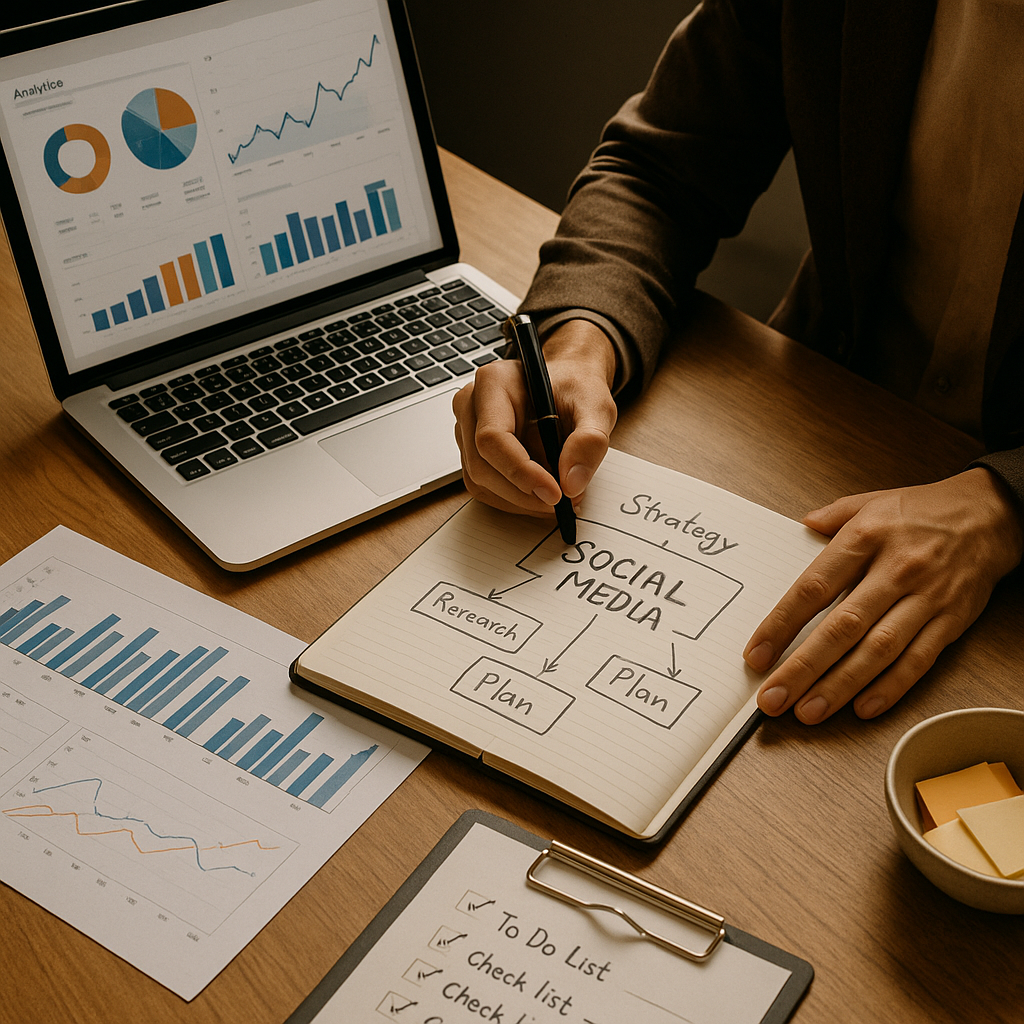 illustrazione astratta della crescita sui social e del coinvolgimento dei consumatori con l’IA