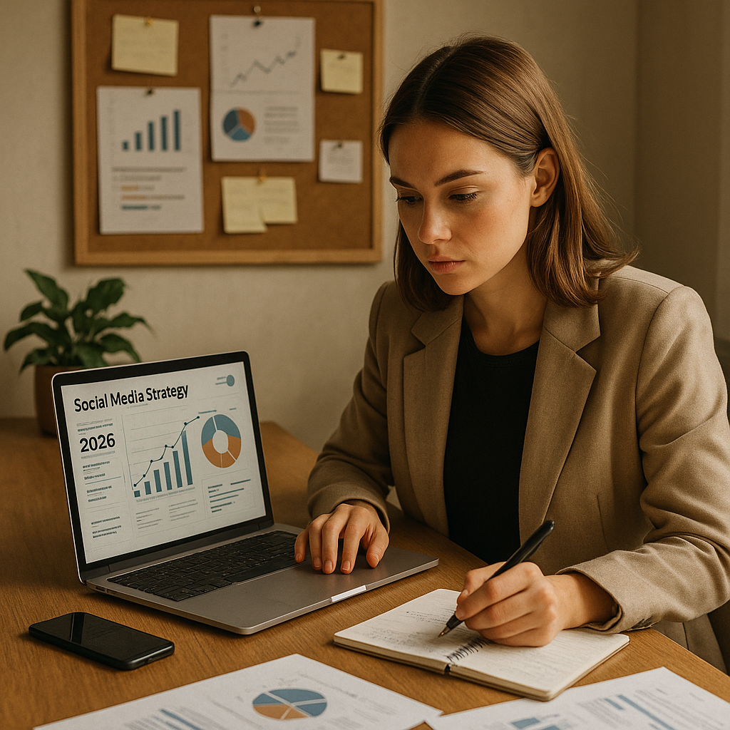 Professionista che valuta politica AI e governance sui social nel 2026