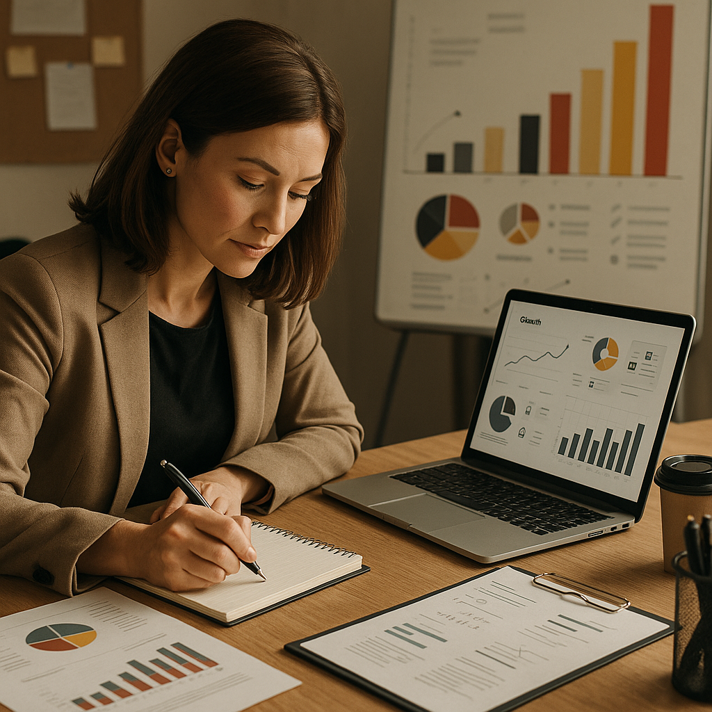 Schermata dashboard con metriche di coinvolgimento in fluttuazione e simbolo di avvertenza