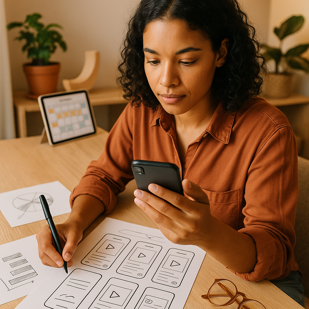 Primer plano de un teléfono mostrando analíticas de Instagram y gráficos