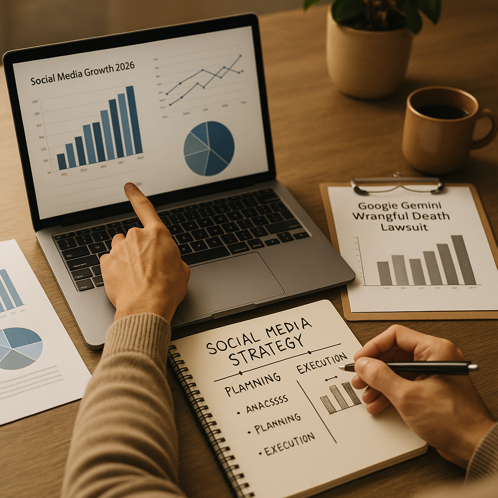 Graphic illustrating Google Gemini case impacting social media growth strategy