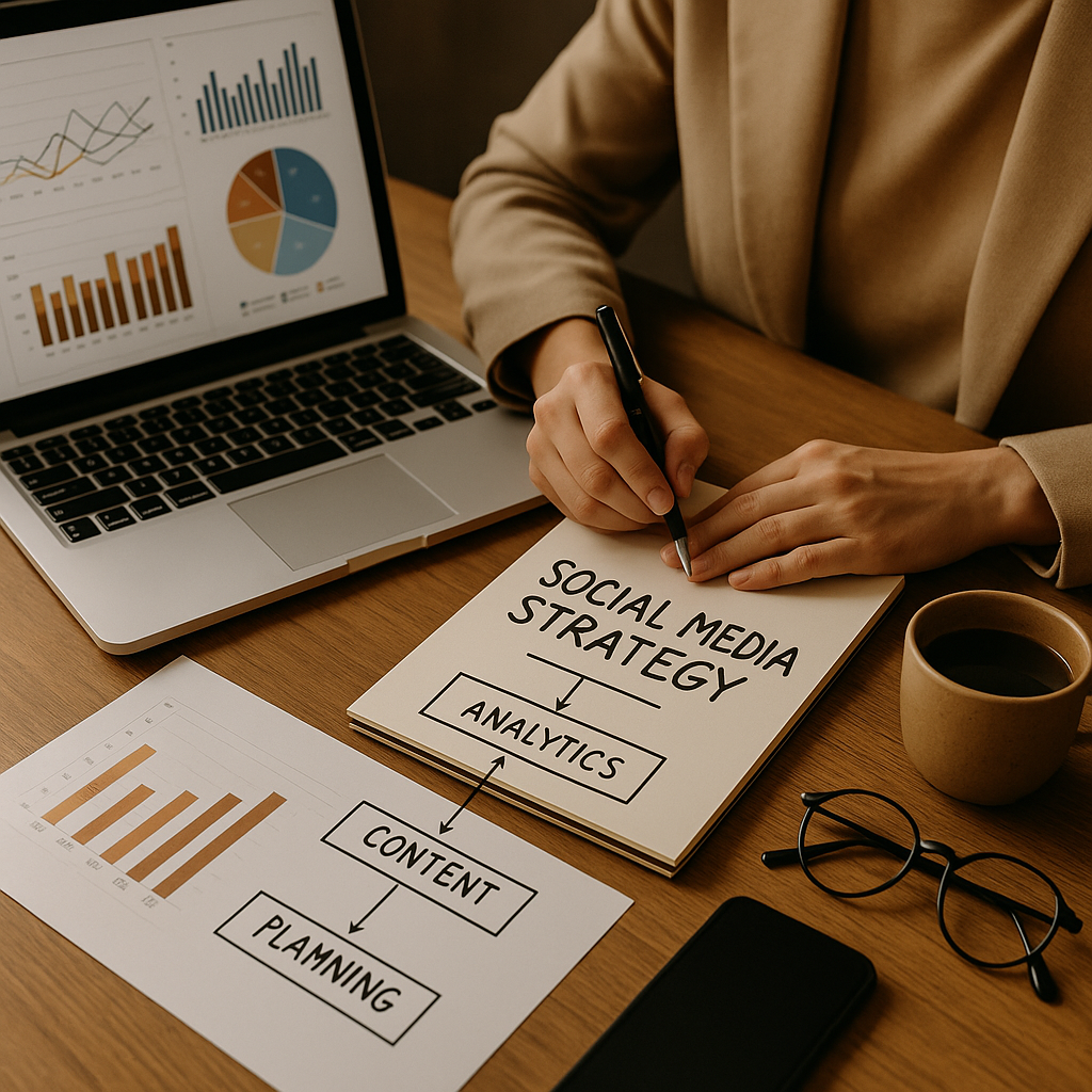 Illustrazione astratta del rilascio di IA e dinamiche di crescita sui social