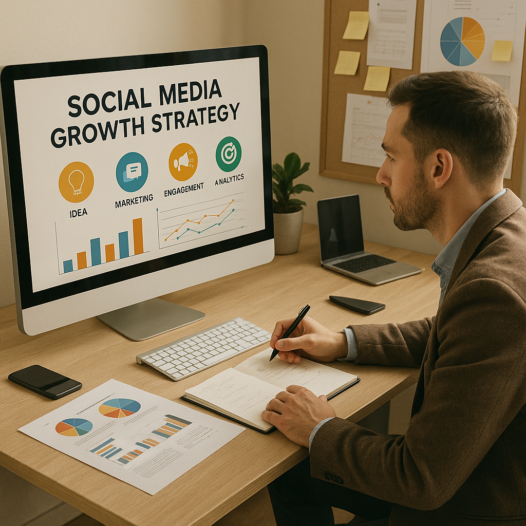 Abstract illustration of AI relaunch and social media growth dynamics