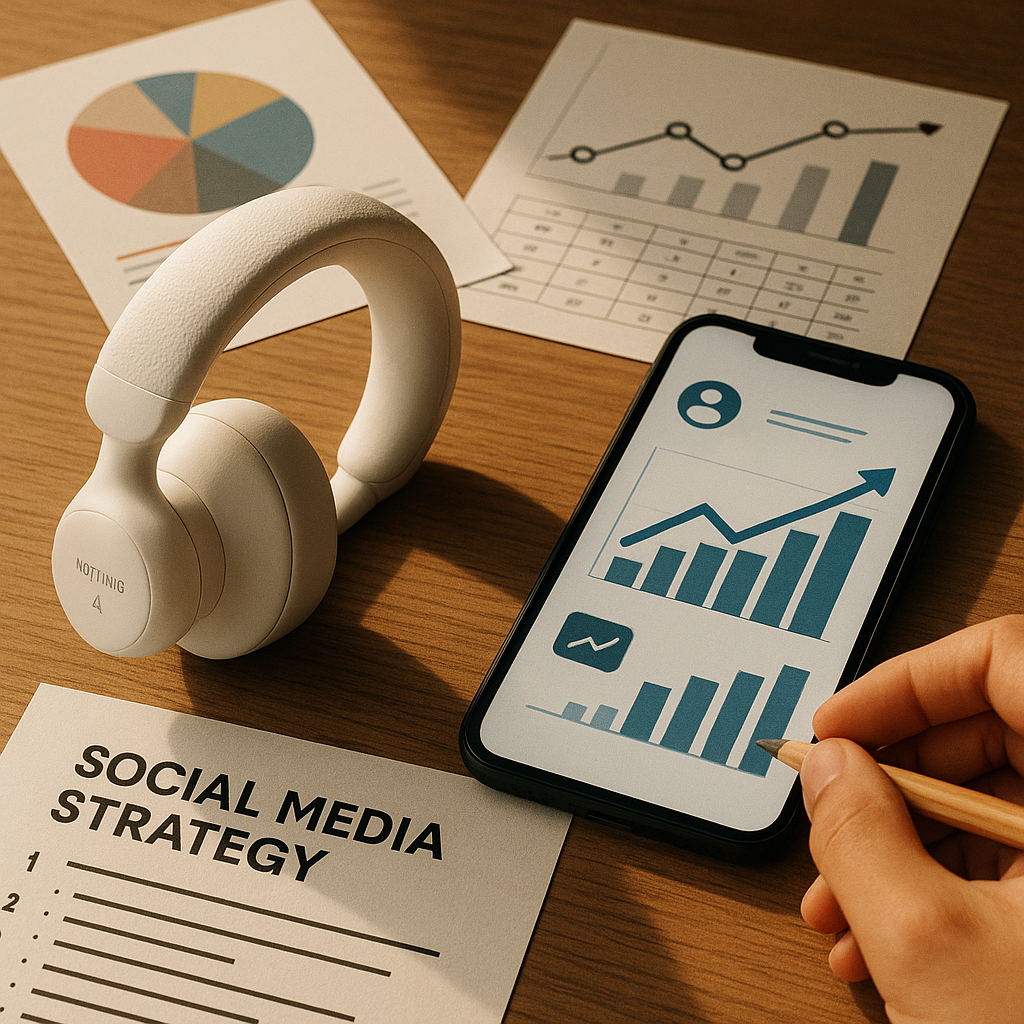 Nothing’s Headphone A product on a neutral background with a focus on design and usability