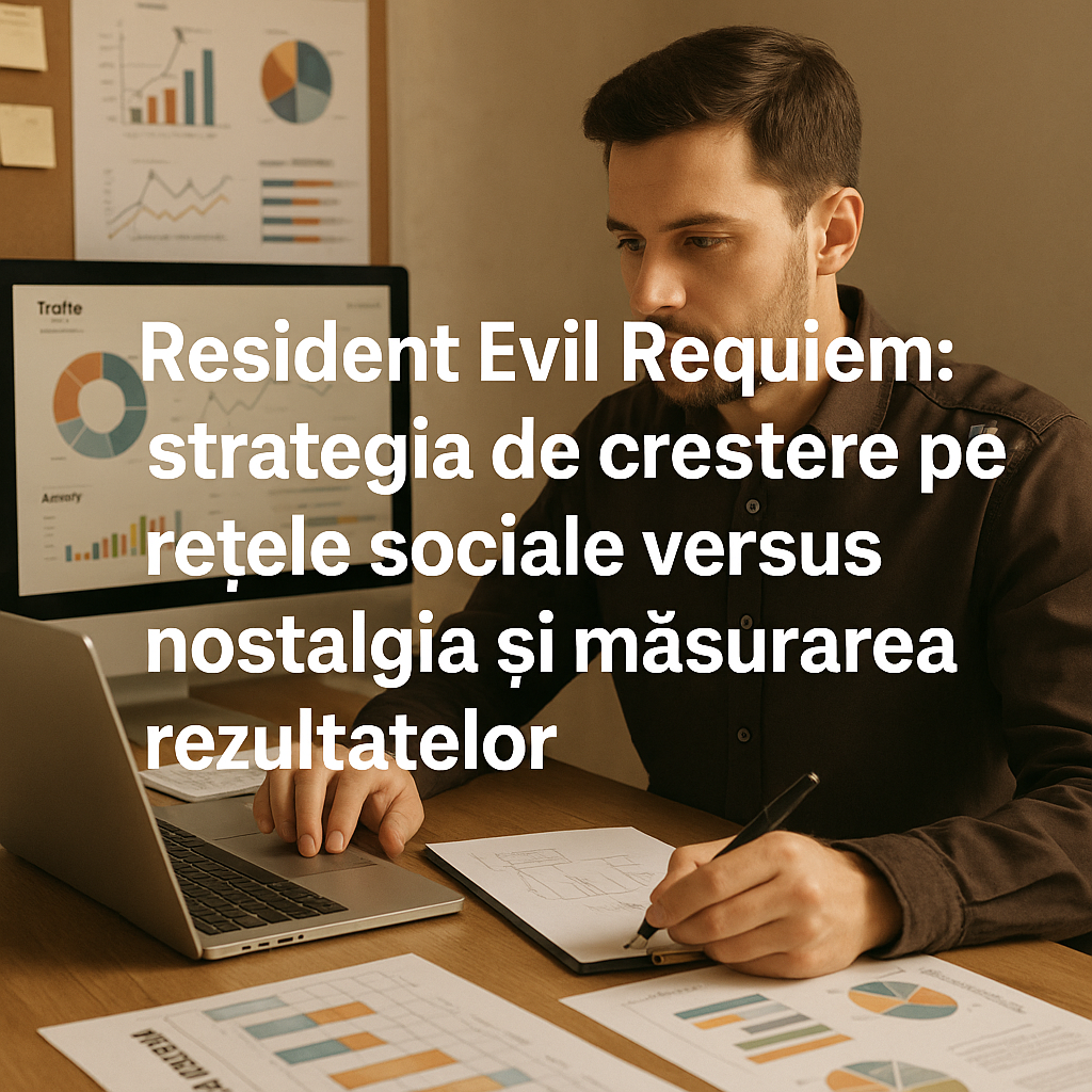Grafica Resident Evil Requiem cu elemente nostalgice și Liță de marketing pe rețele sociale
