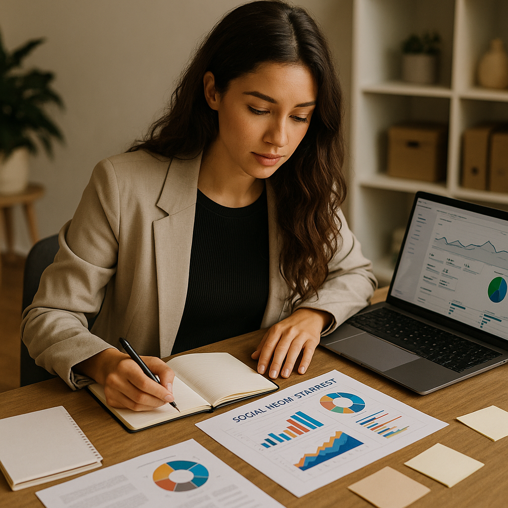 Branding di Rox AI con grafici di crescita e dati