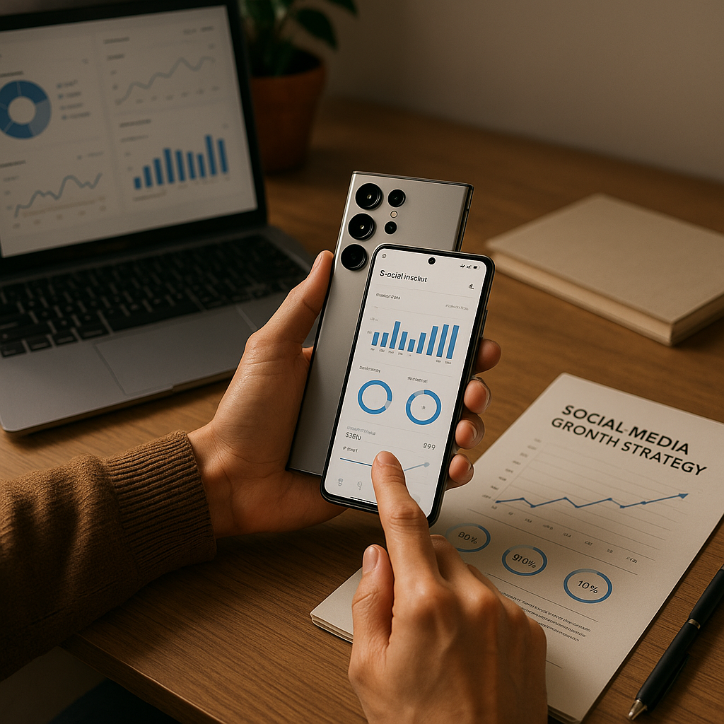 Samsung Galaxy S26 Ultra in a creative setup, showing its camera array