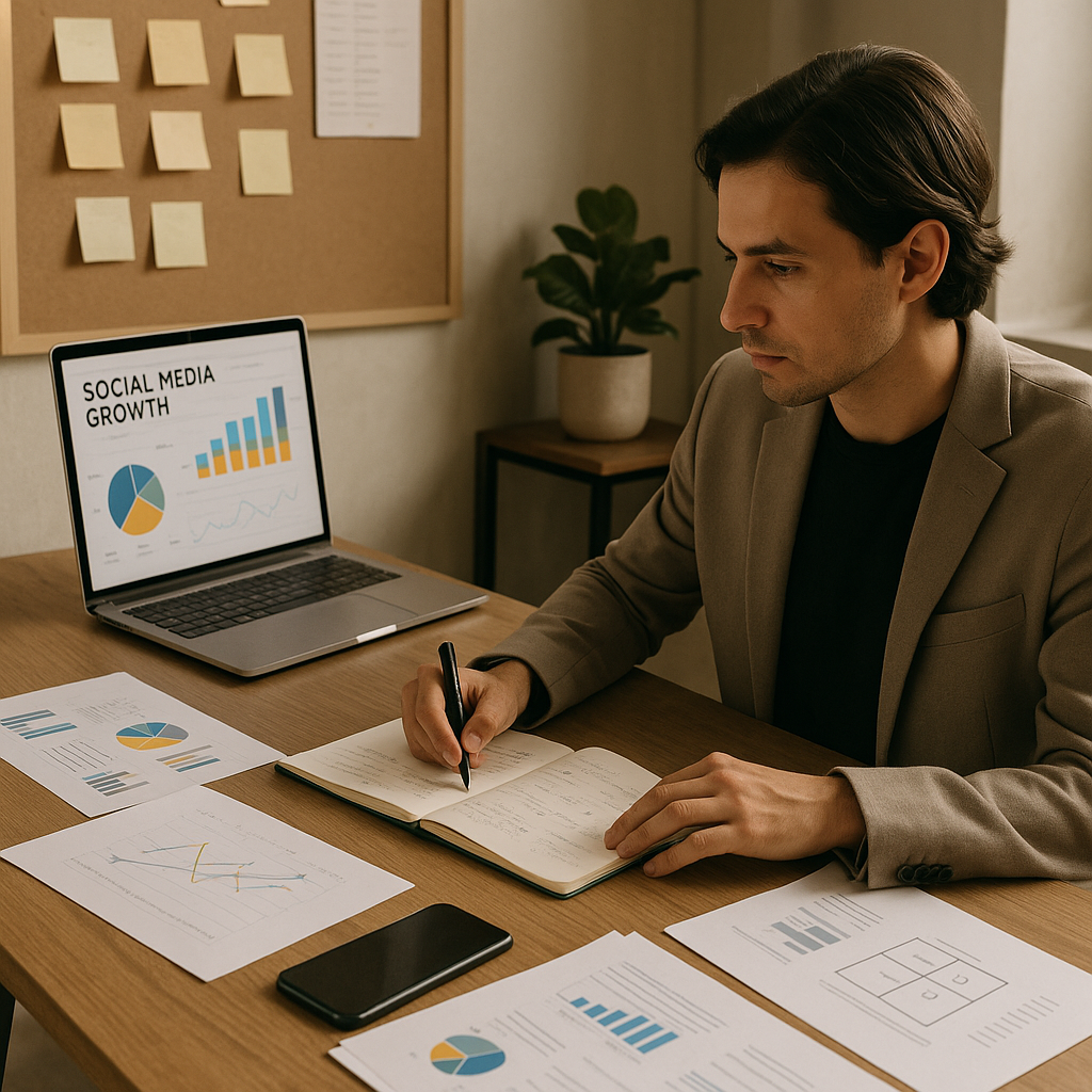 A collage of listening devices, screens, and reading materials representing media consumption for strategy-building