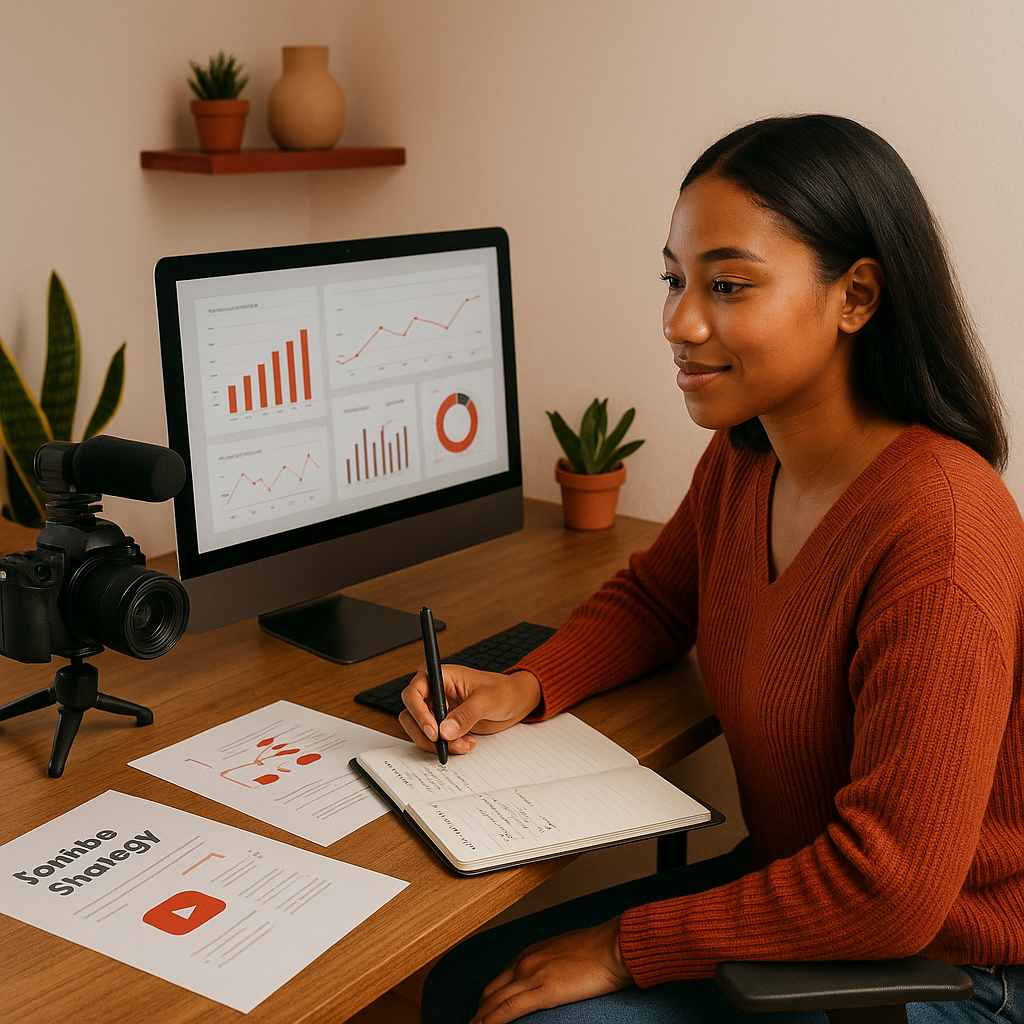 Bar chart and mobile screen illustrating YouTube Shorts insights