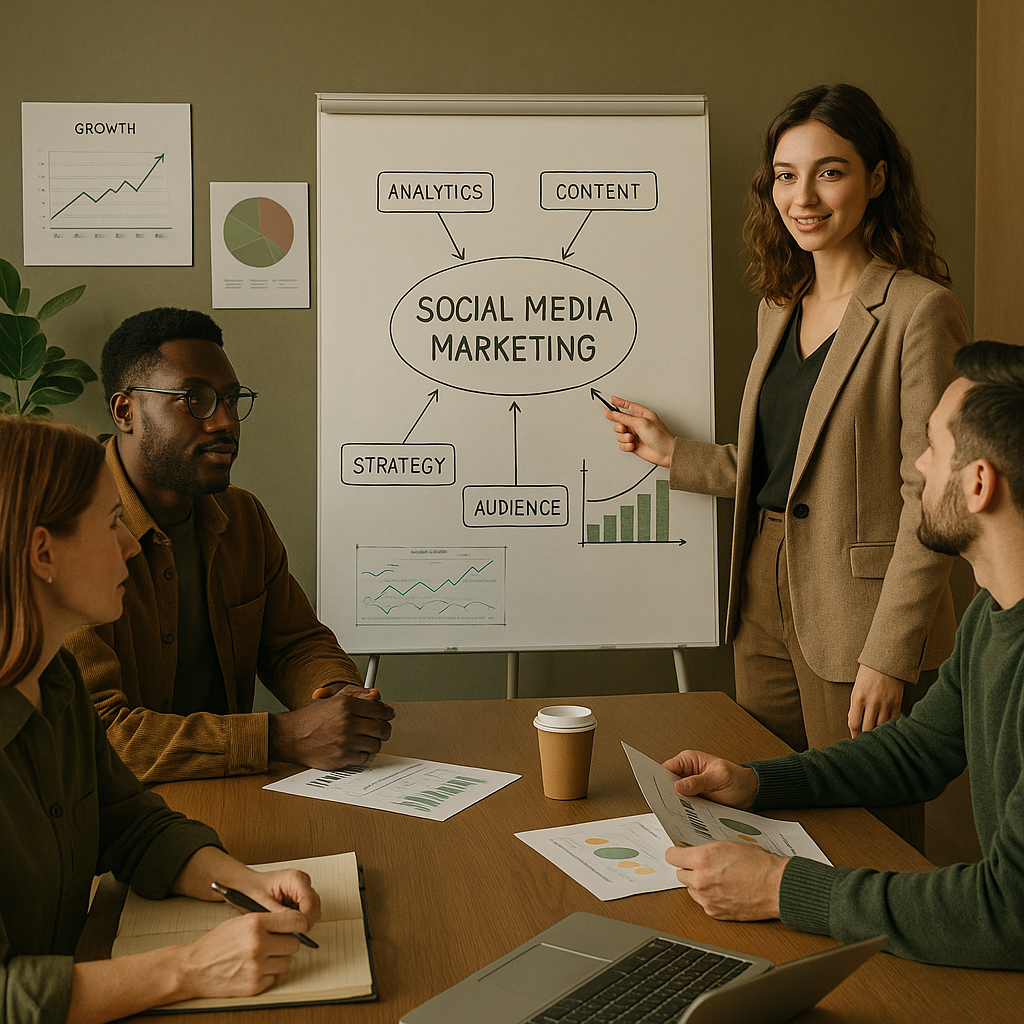 Un panel con analítica y métricas de monitoreo en redes sociales