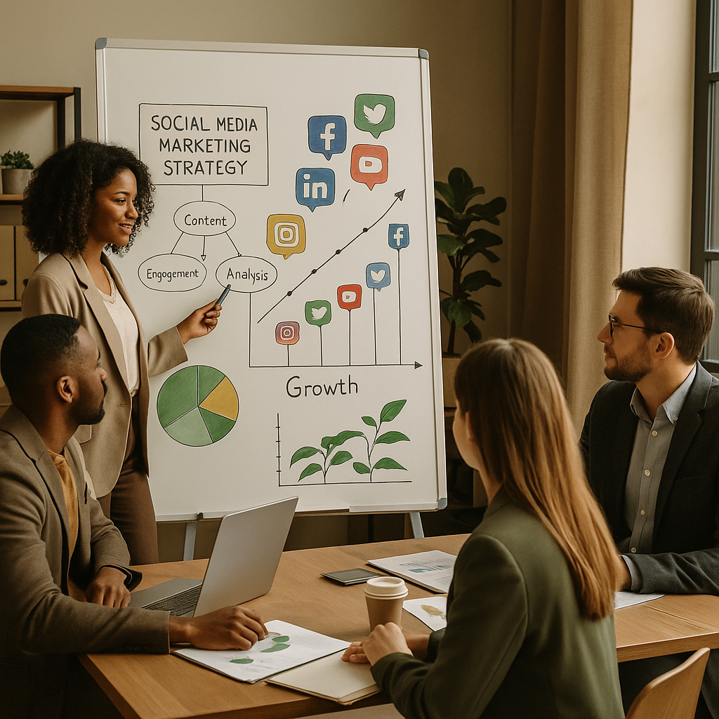 A dashboard showing social media monitoring analytics and insights