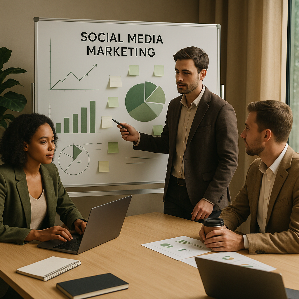 Illustratie van een creator-dashboard met open distributiekanalen voor het social web en contentanalyses