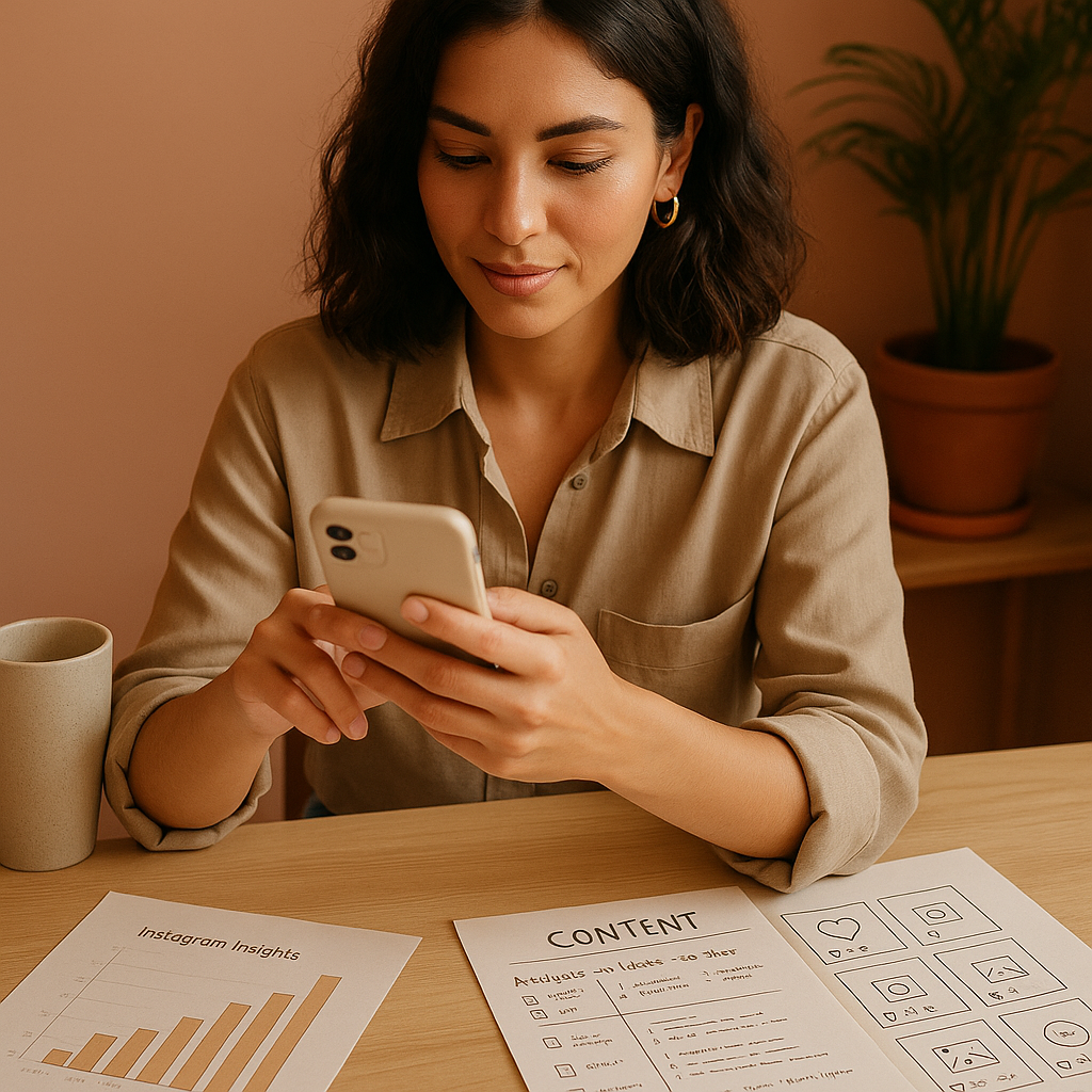 Instagram-analyse en groeimetrics op een dashboard voor een socialmediastrategie in 2026