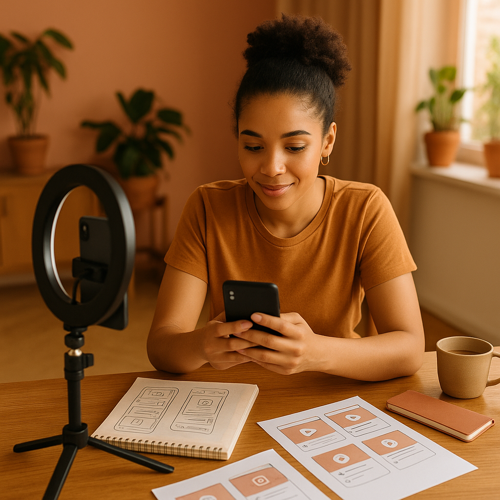 Ícones dos aplicativos Snapchat e Instagram lado a lado com um conceito de estratégia de redes sociais