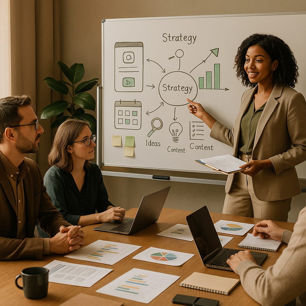 Zorgteam dat een compliant social media marketing strategie voor 2026 plant