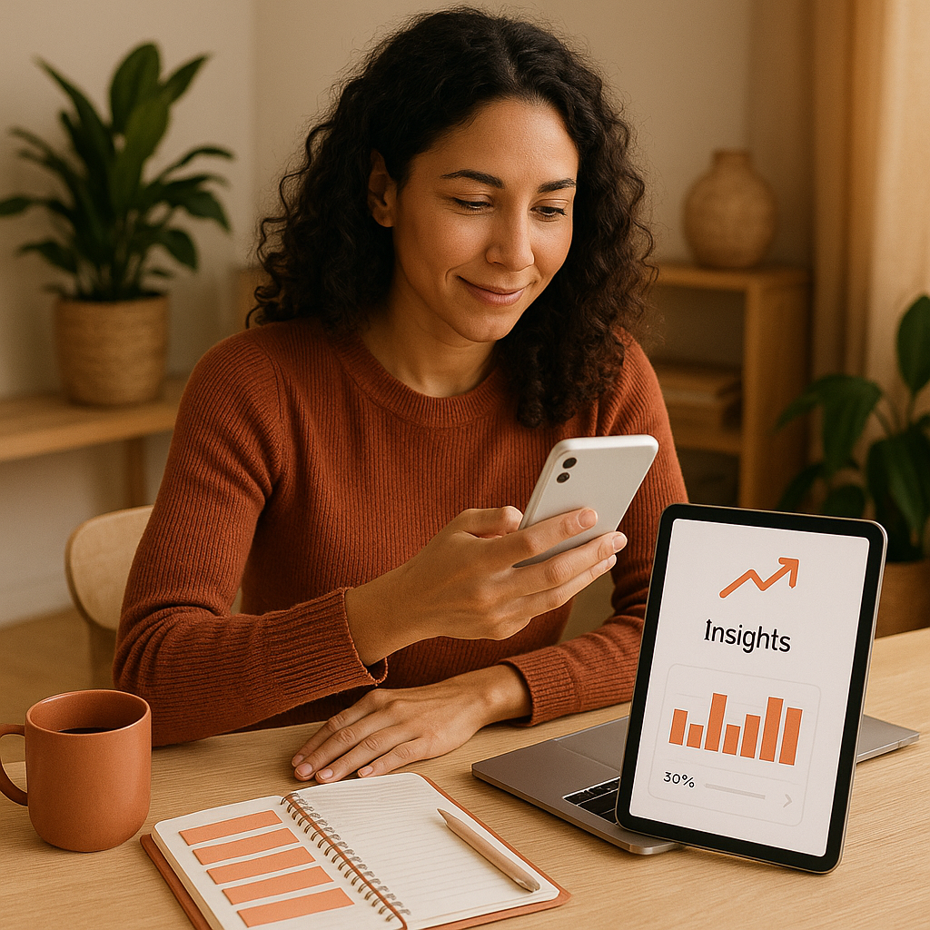 Dashboard di analytics Instagram con metriche di crescita e copertura per una strategia social 2026