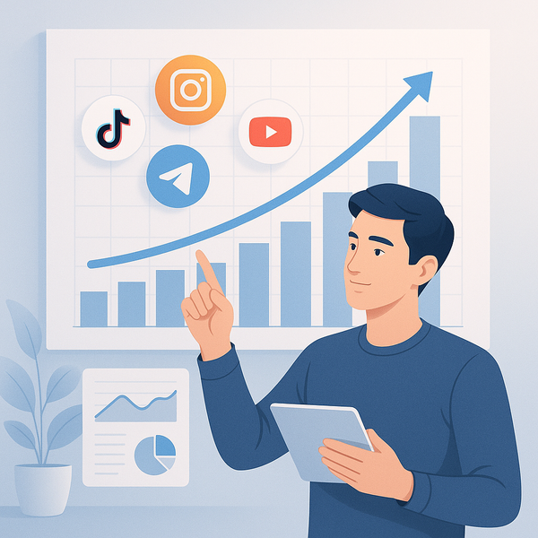 TikTok analytics dashboard with follower growth chart and content plan notes