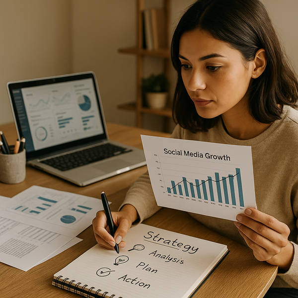 Ilustração de Chrome e gráficos de crescimento em redes sociais