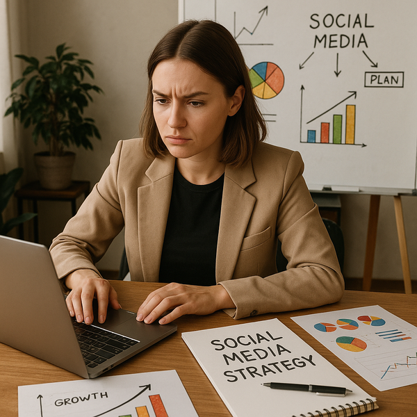 Ritratto dell'attrice AI Tilly Norwood con microfono e simbolo di attenzione, rappresentando controversie sui media generati dall'IA