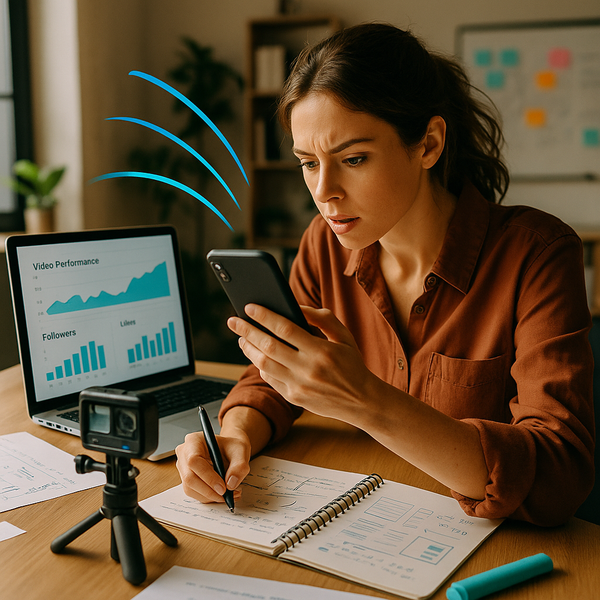 Illustration of data networks with TikTok icon and outage symbols