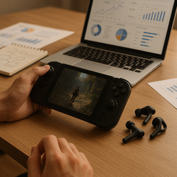 Asus Cetra Open Wireless earbuds on a gaming setup