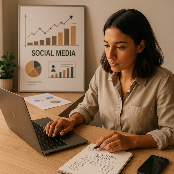 Illustrazione di Canvas AI in Search integrata con contenuti e social