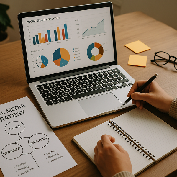 Illustrazione astratta di cybersecurity e crescita sui social