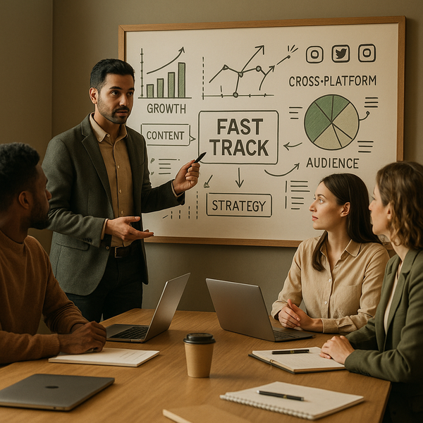 Kitle büyümesi ve para kazanma için Facebook analizleri ve creator paneli konsepti