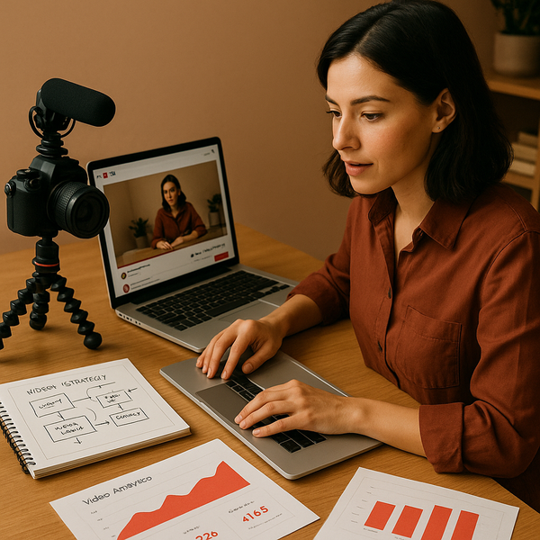 Illustration of retailer data, audience insights, and YouTube campaign planning on a dashboard