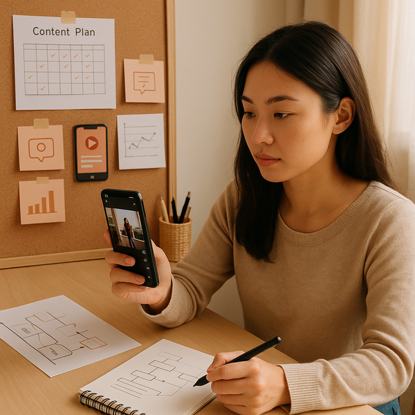 인스타그램 분석과 차트를 보여주는 스마트폰 화면 근접 샷