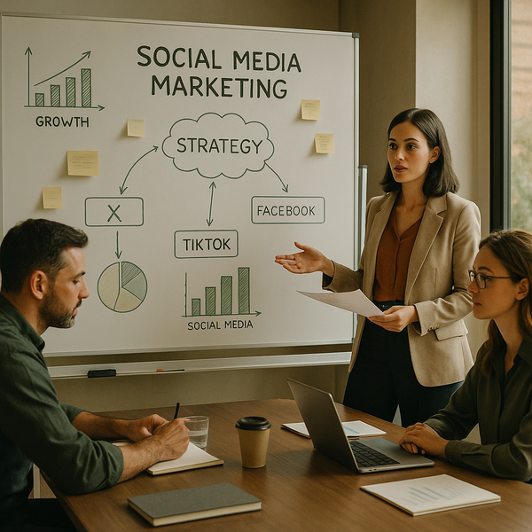 A digitális marketing stratégiát ábrázoló grafika