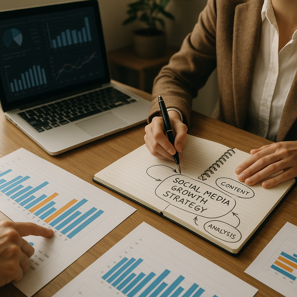 A stylized illustration of Meta logo with upward growth arrows and a “layoffs” warning icon