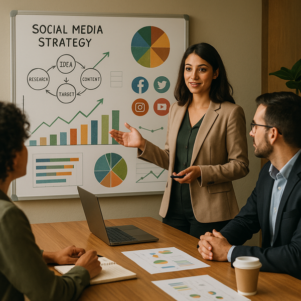 Silhouette di persone che analizzano dati sui social su schermi