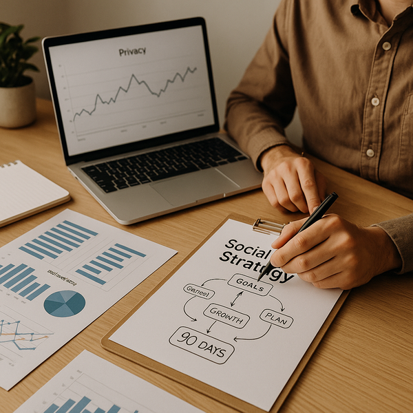 Illustrazione di un anello di sicurezza e frecce di crescita per una crescita social conforme alla privacy