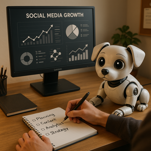 Роботна ръка с очи на кученце и настолен AI концепт Lenovo