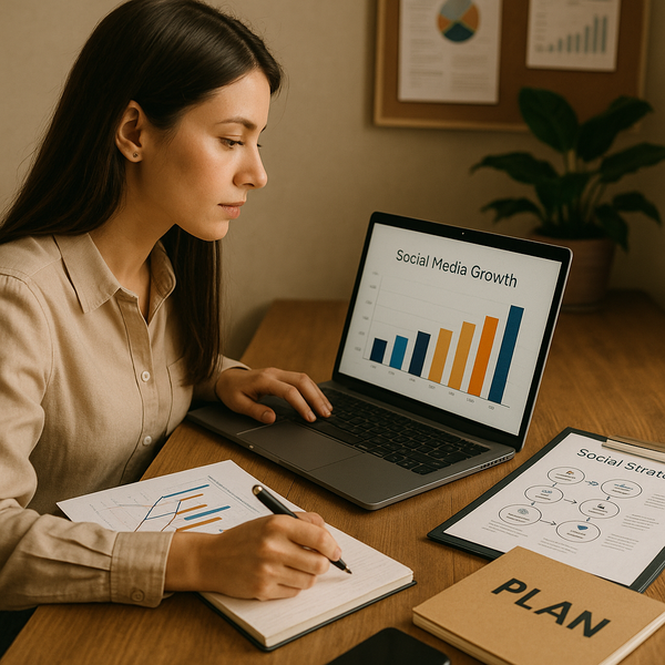 Team che analizza dashboard per ottimizzare una strategia di crescita social per il 2026