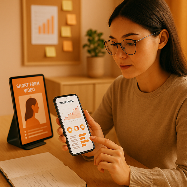 Close-up cu un ecran de telefon afișând analiză Instagram și grafice