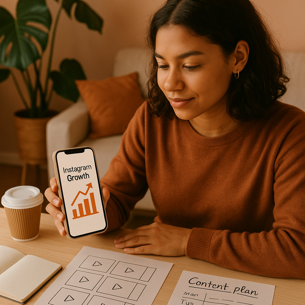 Близък план към екран на смартфон с анализи на Instagram