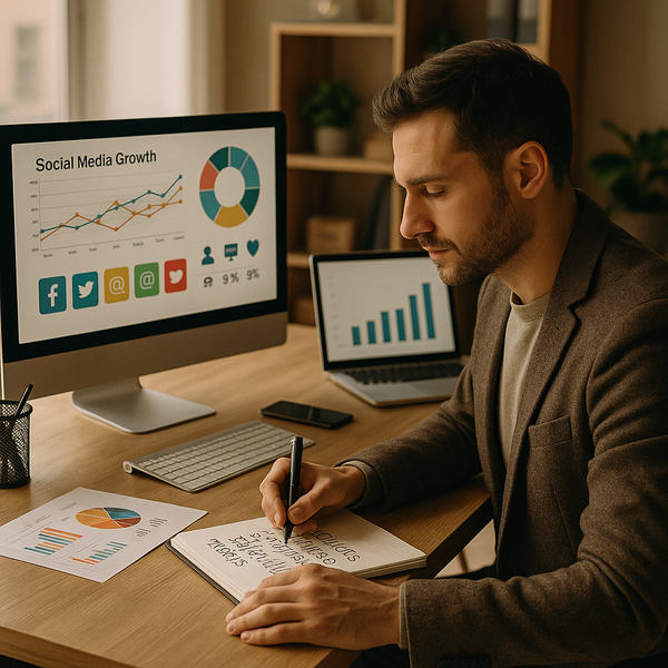 Businessperson reviewing a digital risk map for social media strategy