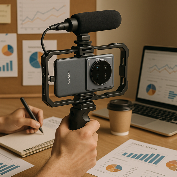 Vivo X300 Ultra ile profesyonel kamera cage konseptinin görseli