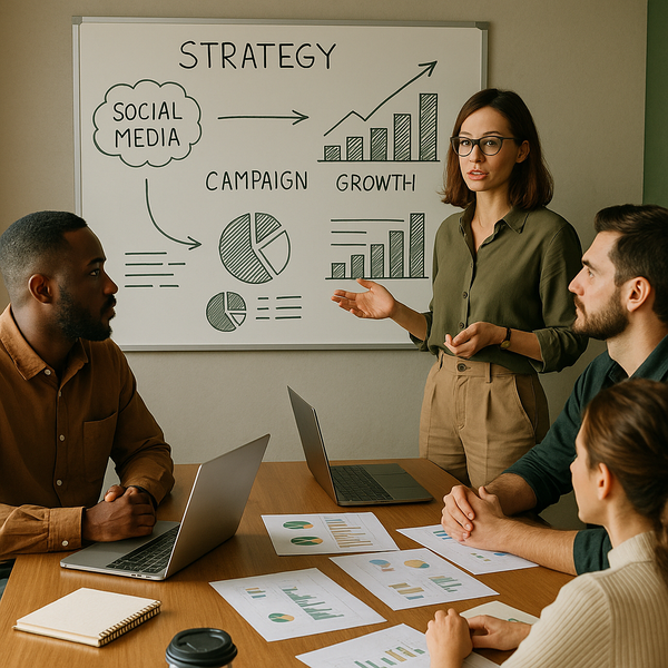 Ilustração de IA e redes sociais com foco em transparência e labeling