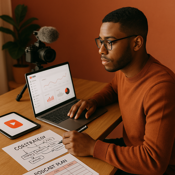 Sports podcast content displayed on YouTube with brand alignment and audience growth signals