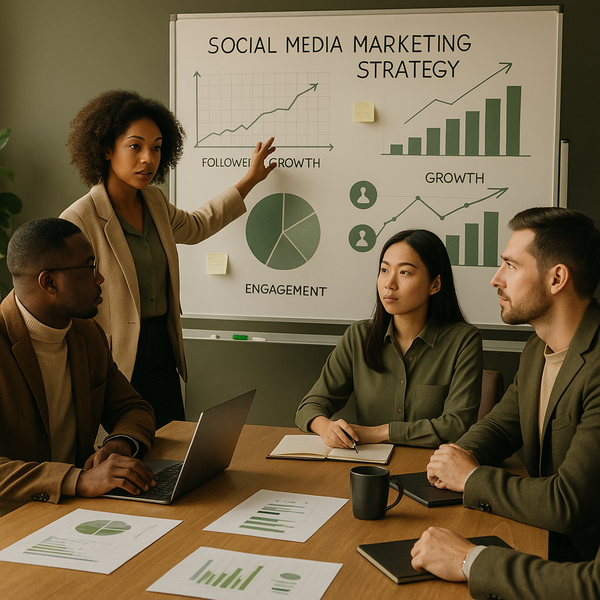 Dashboard showing social media monitoring analytics, mentions, and engagement trends