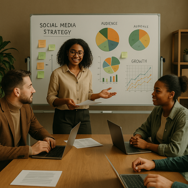 Equipe analisando comentários, menções e mensagens em redes sociais para gerenciar interações com o público