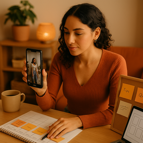 Tegelijk getekende scène van Snapchat Reals versus Instagram-features met een speelse mock-ad