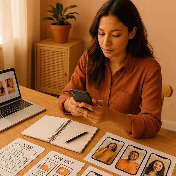 Comic-Szene: Snapchat Reals vs. Instagram-Features mit scherzendem Ad-Layout