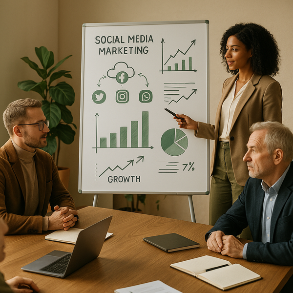 Healthcare team planning a compliant social media marketing strategy for 2026